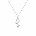 10K white gold heart pendant necklace featuring 0.55 carat natural diamonds on matching chain.