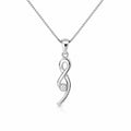 10K white gold pendant necklace featuring a 0.60 carat natural round diamond on a box chain, elegant minimalist fine jewelry for everyday wear.