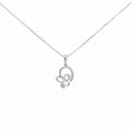 10K white gold butterfly pendant necklace featuring 0.73 carat natural diamonds on a matching white gold chain. Elegant fine jewelry for everyday wear and special occasions.
