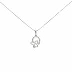 10K white gold butterfly pendant necklace featuring 0.73 carat natural diamonds on a matching white gold chain. Elegant fine jewelry for everyday wear and special occasions.