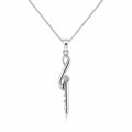 10K White Gold Infinity Key Pendant Necklace with 0.66 CT Natural Diamond