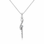 10K White Gold Infinity Key Pendant Necklace with 0.66 CT Natural Diamond