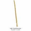 14K yellow gold men’s chain bracelet featuring polished oval links, 5.5mm width, lobster clasp and classic luxury design by La Noosha Jewelry.