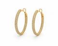 14K yellow gold diamond inside-out hoop earrings featuring 156 diamonds totaling 2.265 carats
