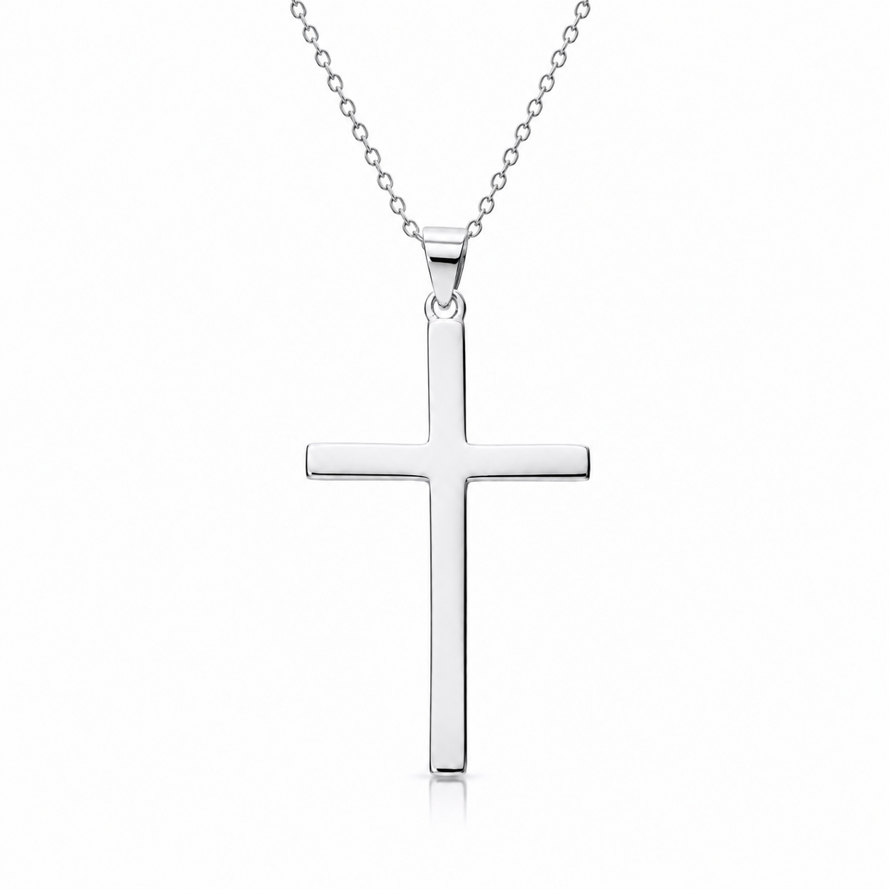 Sterling silver cross necklace with matching silver chain pendant