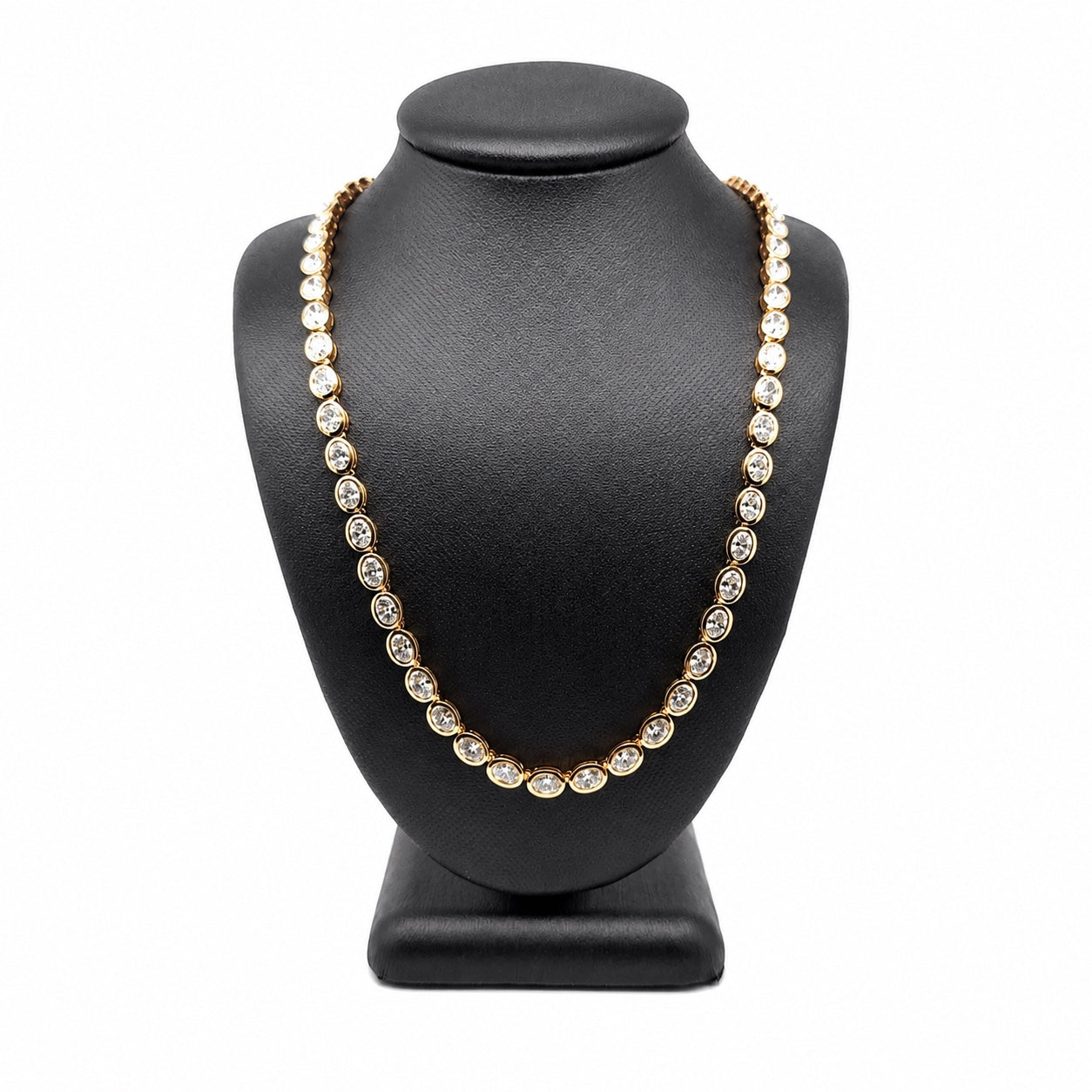 14K Yellow Gold Ruby & Diamond Statement Necklace | Vintage Luxury Chain Necklace