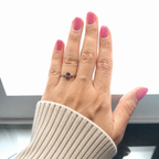 14K Gold Amethyst Diamond Ring Worn on Hand