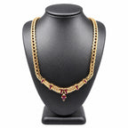 14K Yellow Gold Ruby & Diamond Statement Necklace | Vintage Luxury Chain Necklace