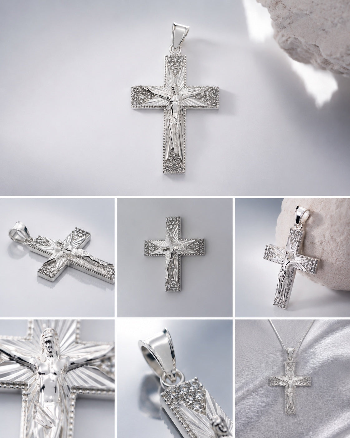 Sterling Silver Crucifix Cross Necklace