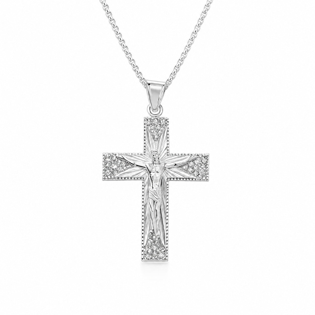 Sterling Silver Crucifix Cross Necklace