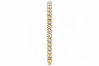 Oval Cut Lab-Grown Diamond Tennis Bracelet in Yellow Gold with Bezel Set Diamonds – La Noosha Jewelry