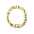 18K gold Miami Cuban link bracelet featuring a polished chain design for men and women