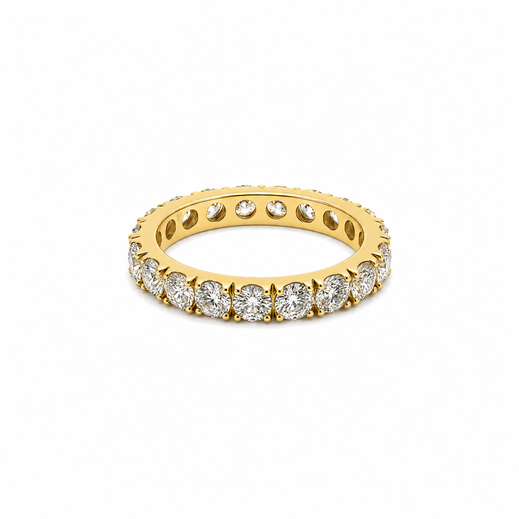 3.75 CTW Round Diamond Eternity Band in 18K Yellow Gold