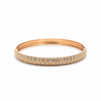 18K rose gold diamond pavé bangle bracelet with elegant fine jewelry design