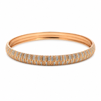 18K Rose Gold Diamond cut Bangle Bracelet