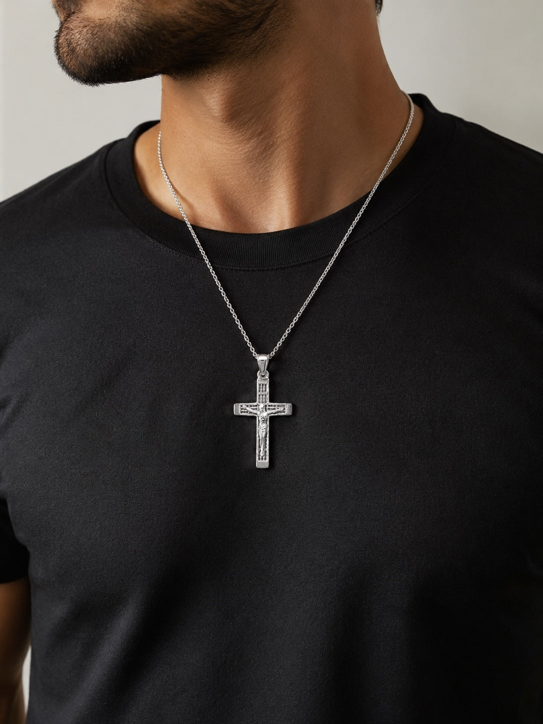 Sterling Silver Cross Necklace for Men & Women