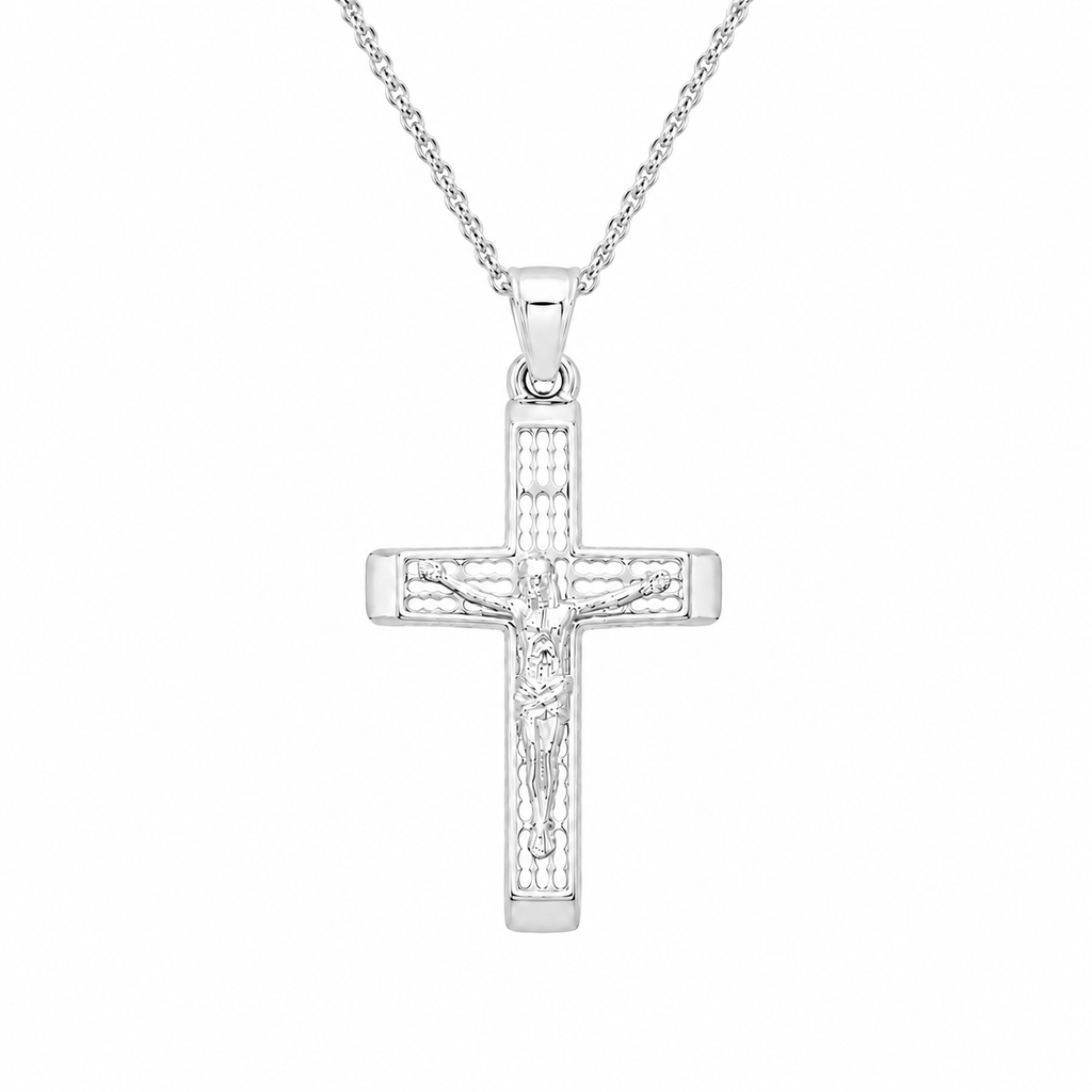 Sterling Silver Cross Necklace for Men & Women