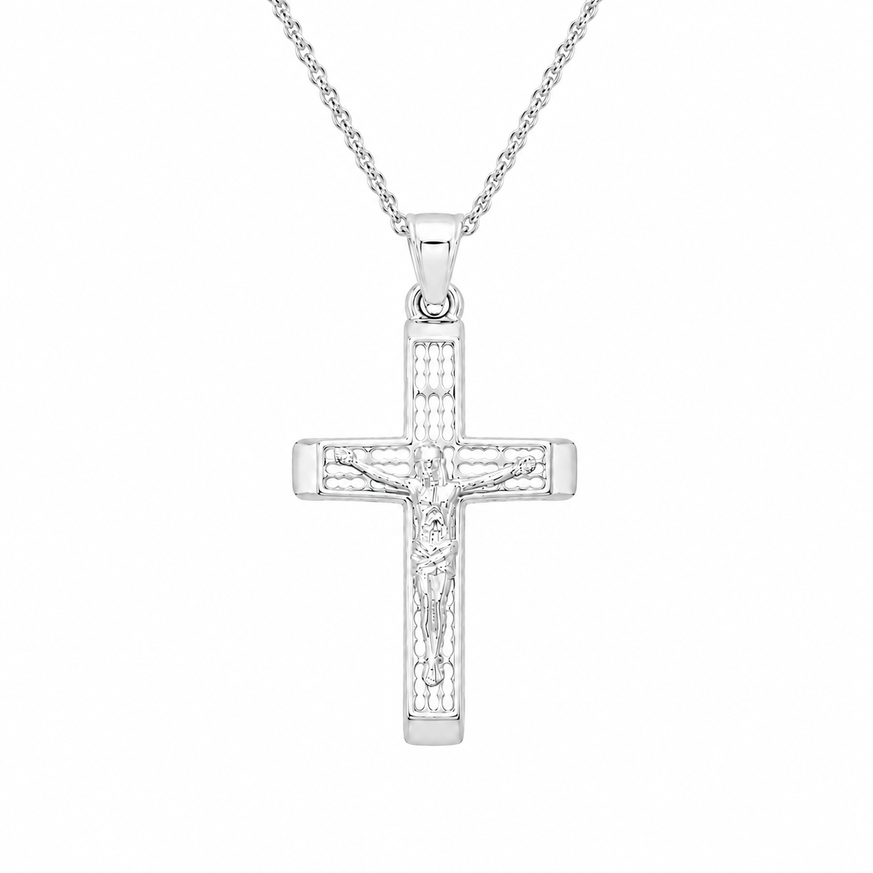 Sterling Silver Cross Necklace for Men & Women