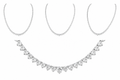 14K white gold diamond tennis necklace featuring 5.59 carats of graduated diamonds