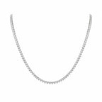 18K white gold diamond tennis necklace featuring 142 brilliant diamonds totaling 2.30 carats
