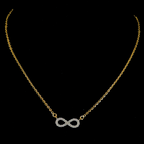 Elegant gold necklace by La Noosha Jewelry displayed on a model’s neck, featuring a timeless luxury design with a beautiful polished gold finish.