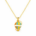 Kids gold necklace with a colorful hot air balloon pendant