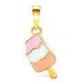 Kids pastel pink, pale blue, and peach ice pop pendant on a white background
