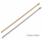 Yellow and White Gold Round Lab-Grown Diamond Tennis Bracelets with Brilliant Cut Diamonds – La Noosha Jewelry