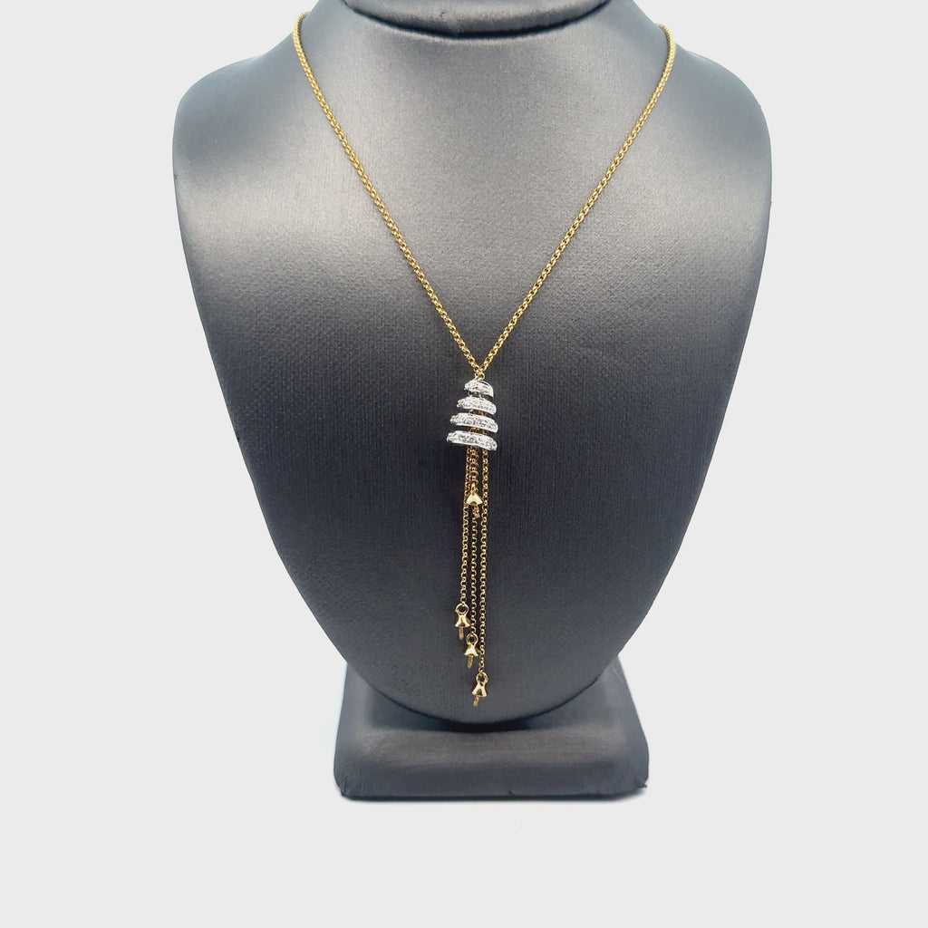 14K Two-Tone Gold Tassel Necklace