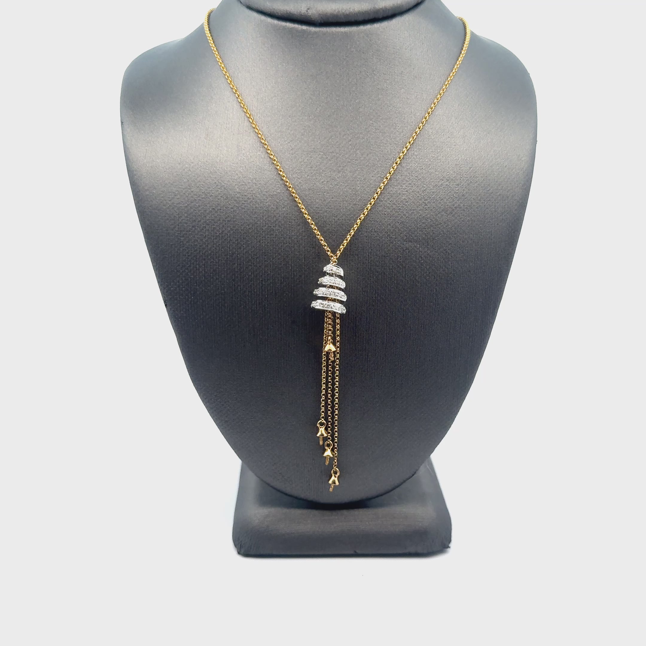 14K Two-Tone Gold Tassel Necklace