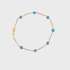14K Gold Blue Evil Eye Bracelet – Enamel Protection Bracelet
