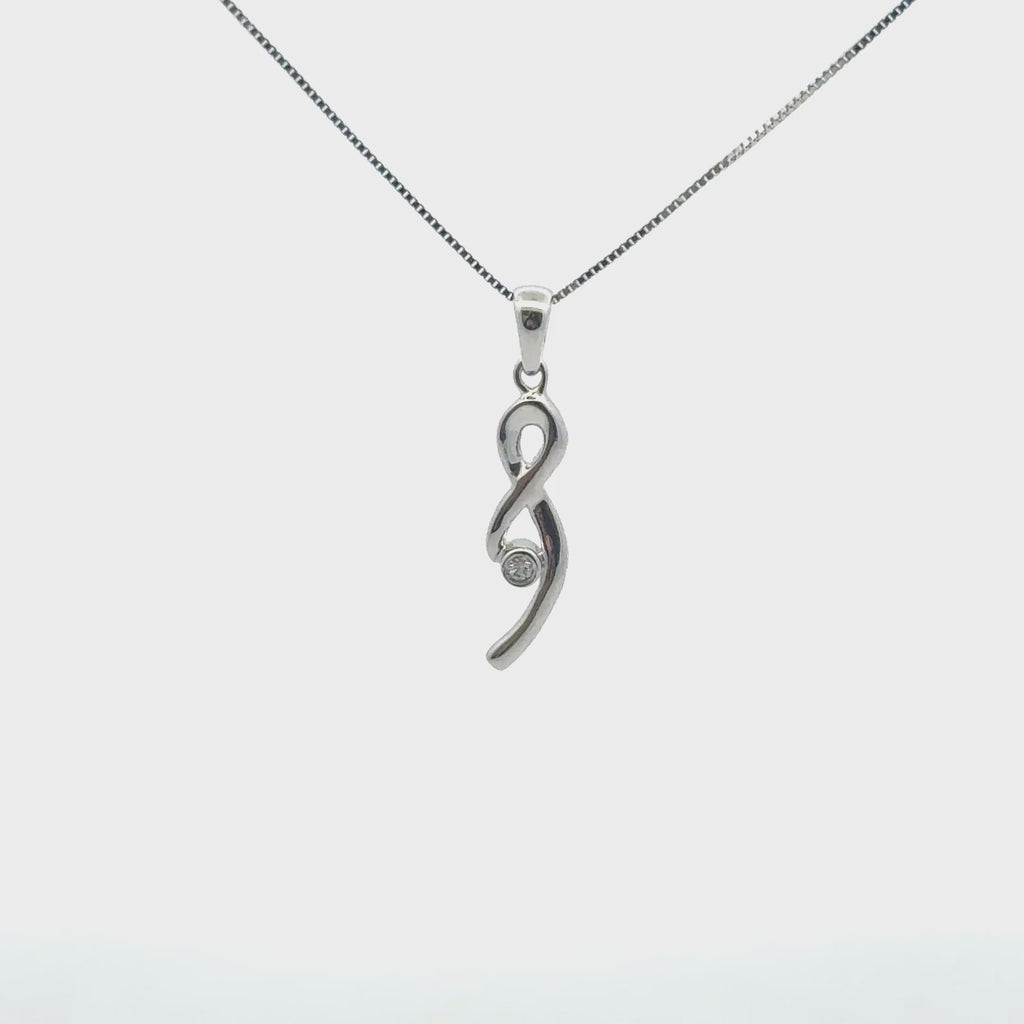 10K White Gold Natural Diamond Pendant Necklace – 0.60 Carat