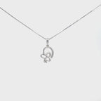 10K White Gold 0.73 Carat Diamond Butterfly Pendant Necklace