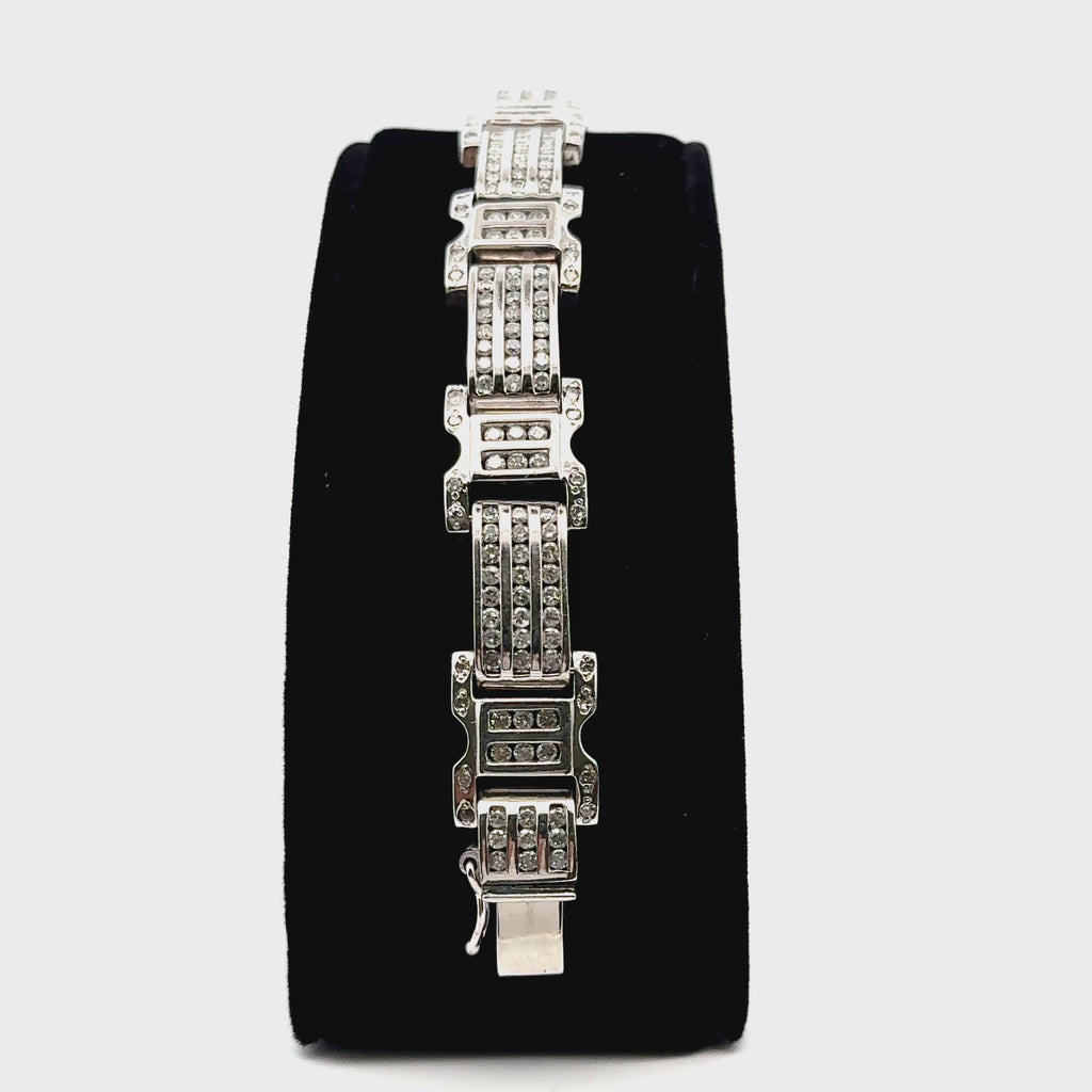 14K White Gold Diamond Link Bracelet