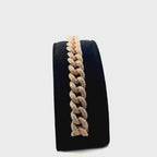 14K Rose Gold Diamond Cuban Link Bracelet