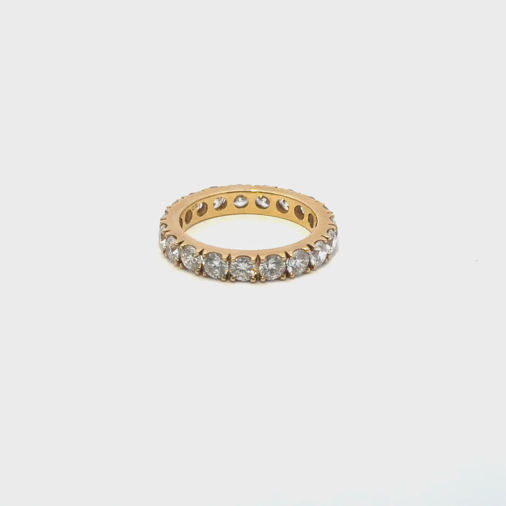 3.75 CTW Round Diamond Eternity Band in 18K Yellow Gold