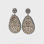 Champagne Citrine & CZ Teardrop Earrings in Sterling Silver