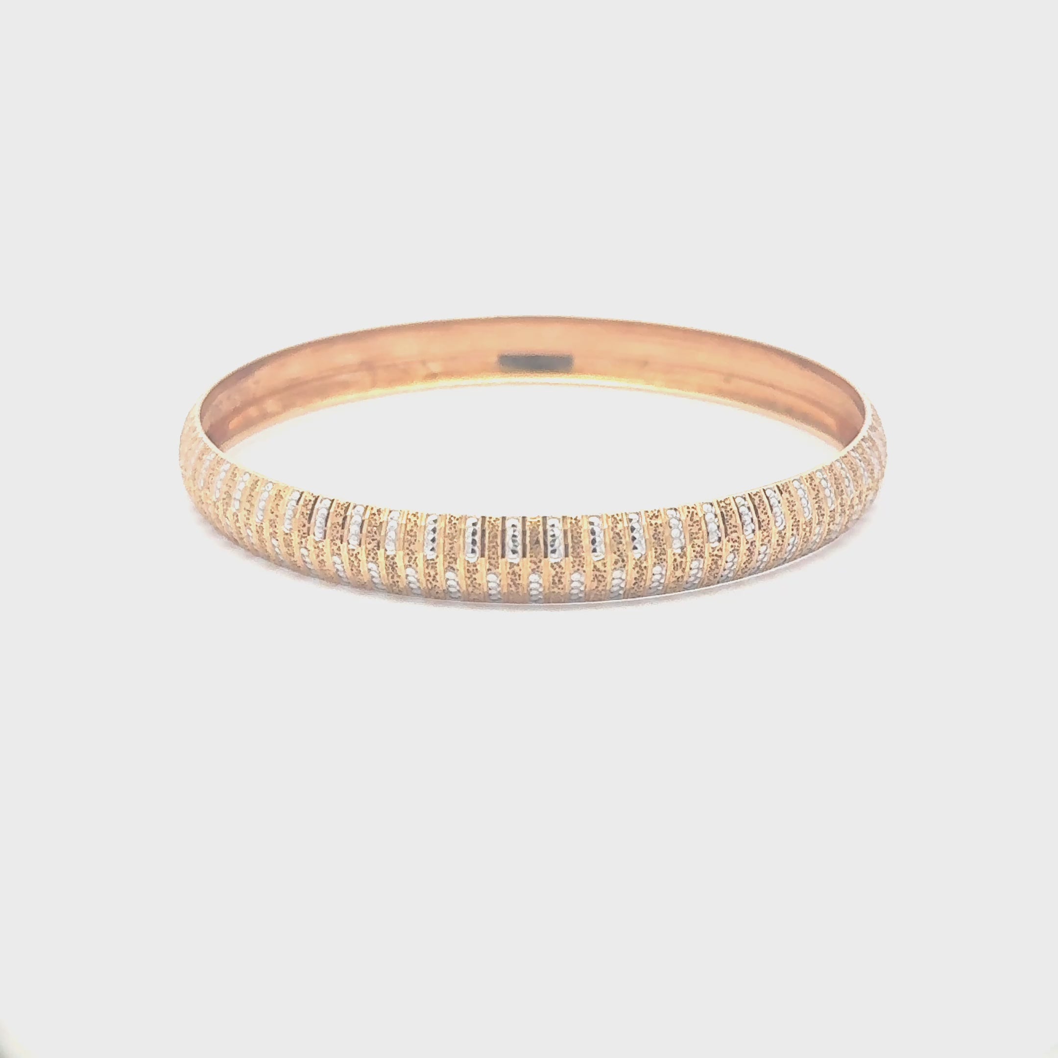 18K Rose Gold Diamond cut Bangle Bracelet