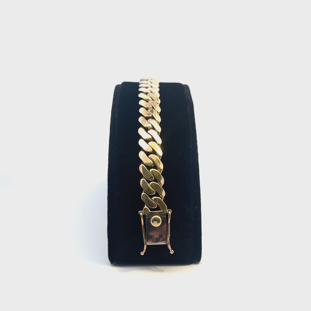 18K Yellow Gold Miami Cuban Link Bracelet | Solid Gold Men’s Luxury Chain Bracelet