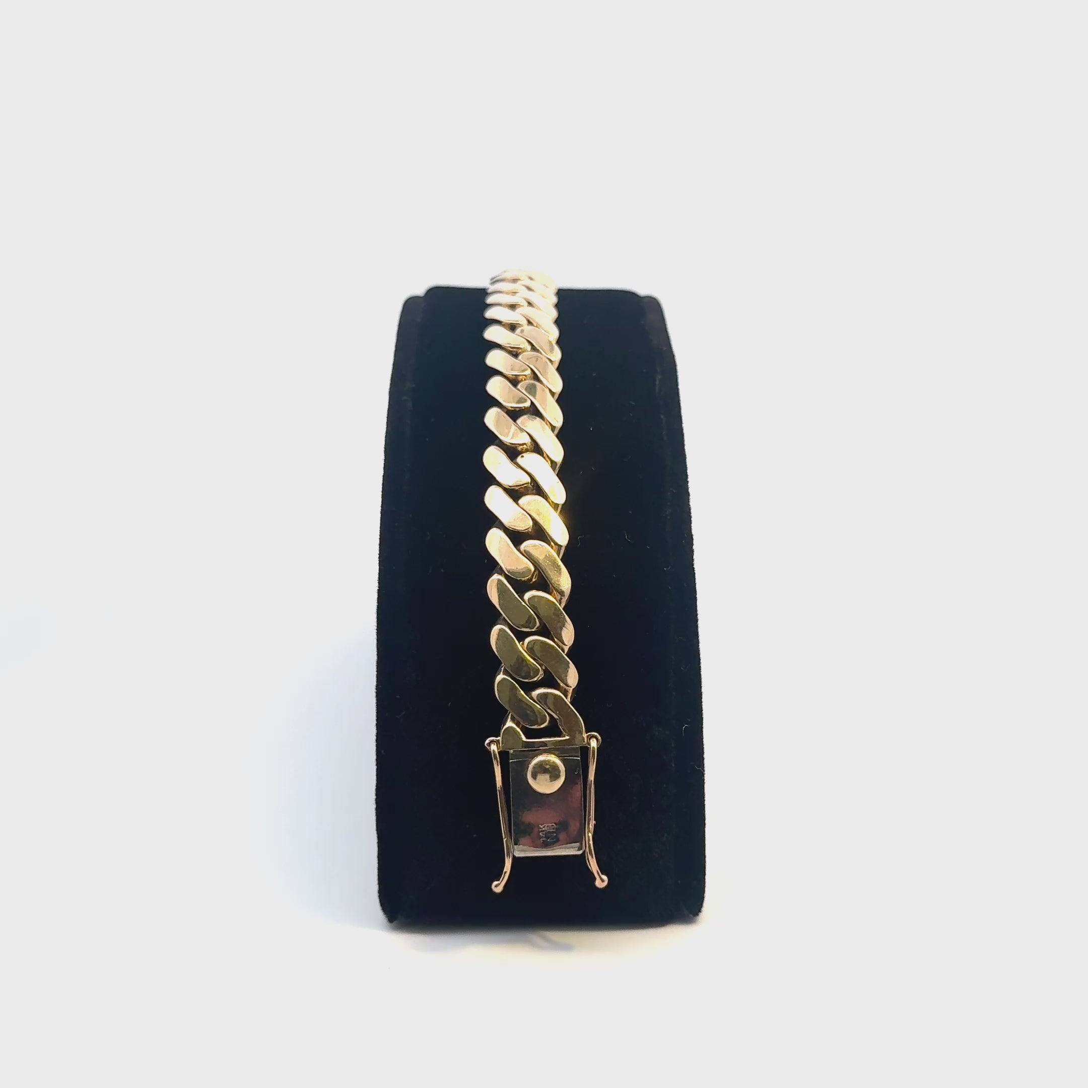 18K Yellow Gold Miami Cuban Link Bracelet | Solid Gold Men’s Luxury Chain Bracelet