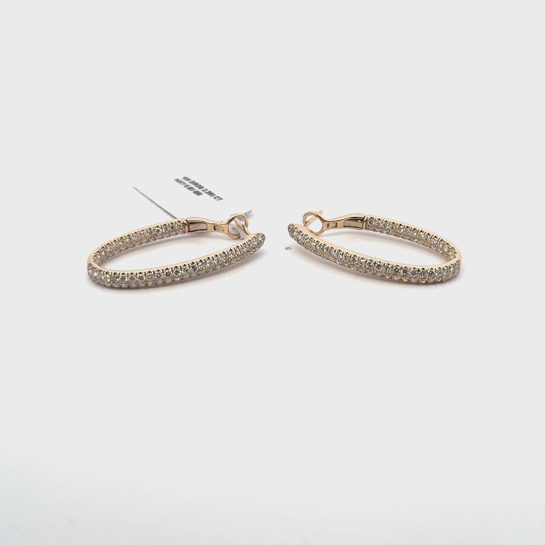 14K Gold Diamond Inside-Out Hoop Earrings