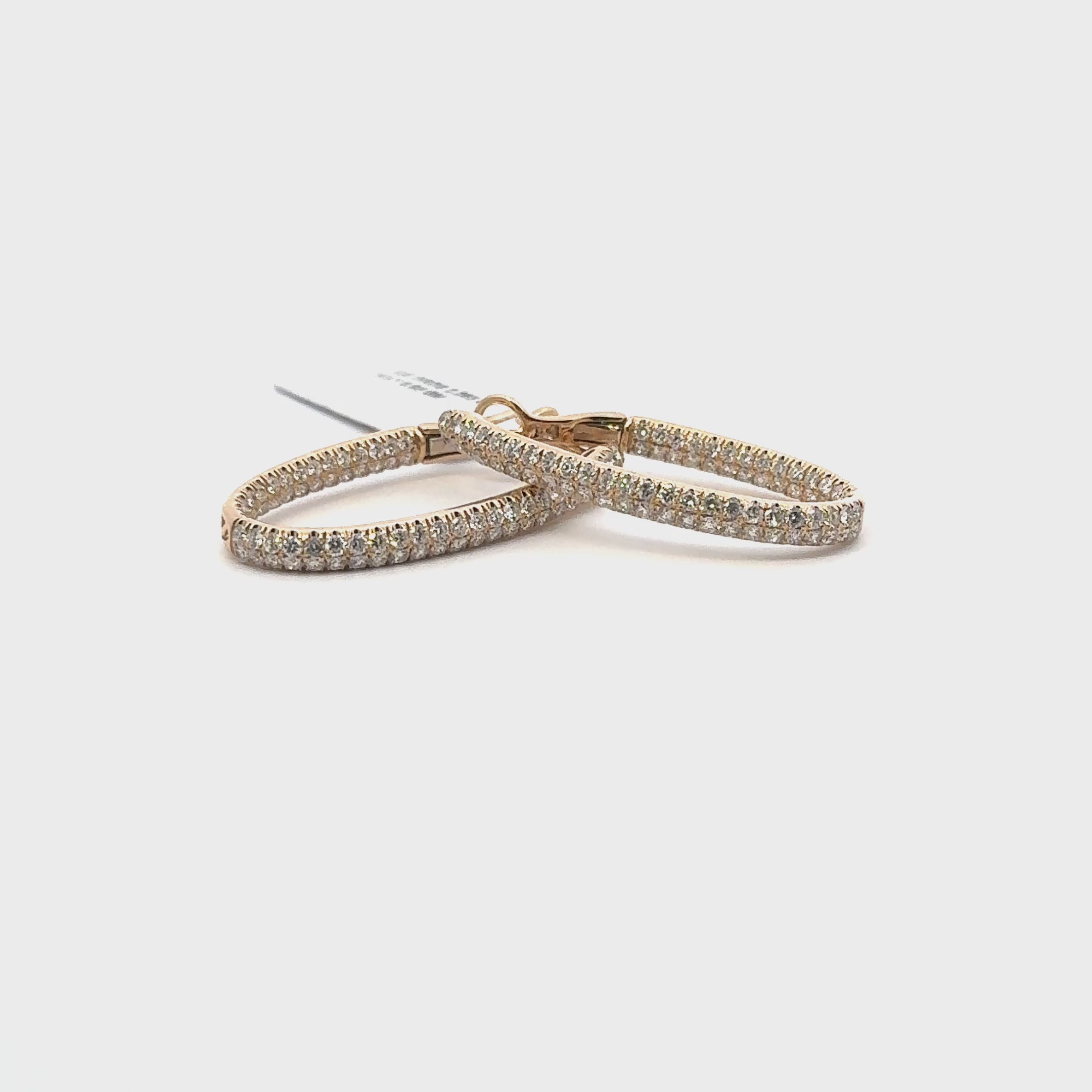 14K Gold Diamond Inside-Out Hoop Earrings