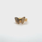 14K Gold Diamond Butterfly Ring