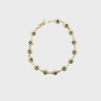 14K Yellow Gold Evil Eye Bracelet for Women | Blue Enamel Protection Bracelet